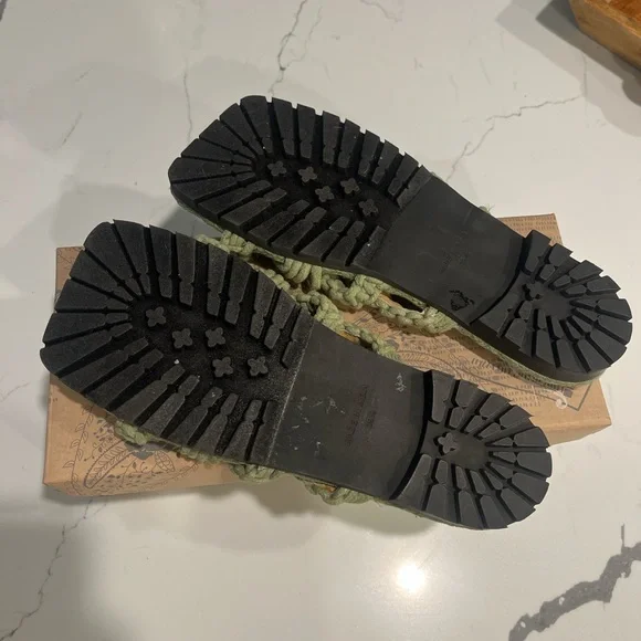 Free People Green Crochet Braided Sandals - Picture 4 of 5